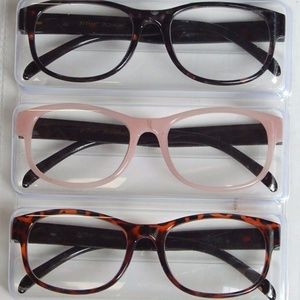 BETSEY JOHNSON  3-PACK SET READERS READING GLASSES STRENGTH+2.00 NEW AUTHENTIC